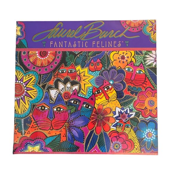 Vtg FANTASTIC FELINES Multicolored Cats Wall Art Decor by Laurel Burch Framed - Picture 2 of 6